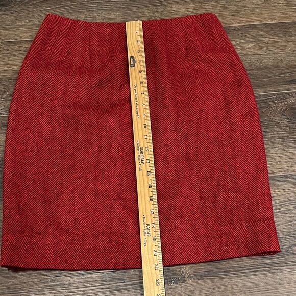 Linda Allard Ellen Tracy 100% Wool Herringbone Pencil Skirt Women’s - Picture 3 of 10